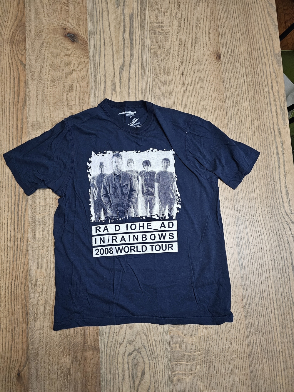 Radiohead In Rainbows 2008 World Tour Navy Band Tee Sz M Bootleg